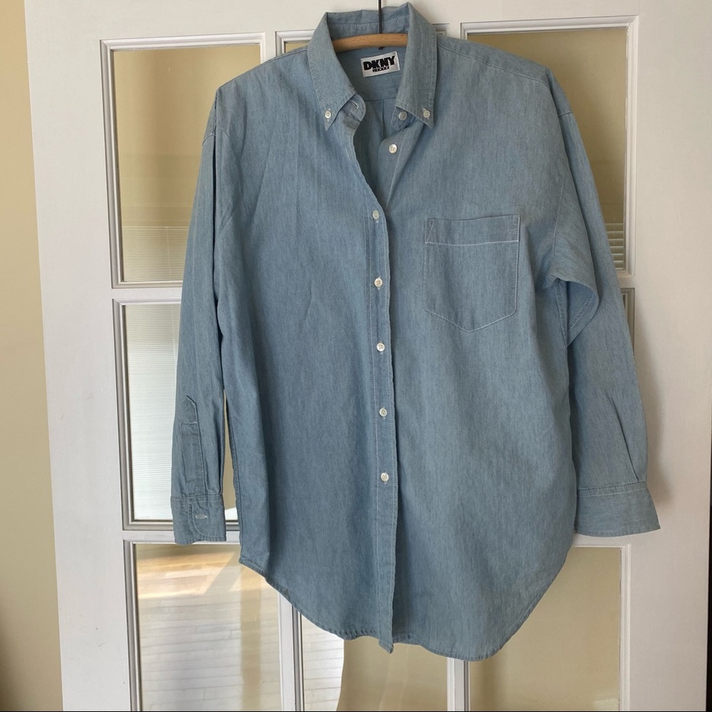 DKNY Jeans Vintage 90s Denim Button Down Top